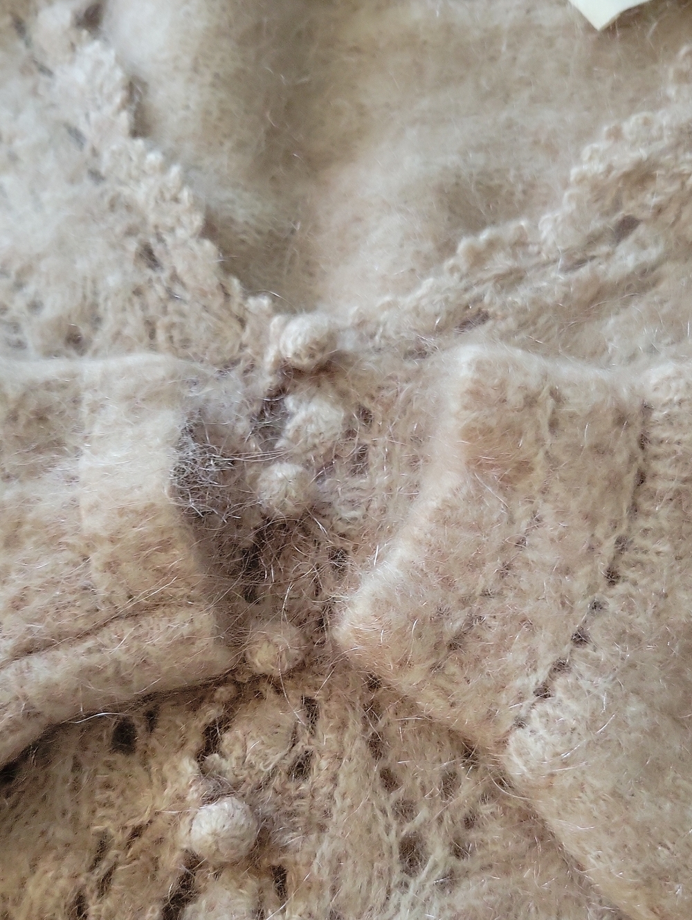 Sezane Angelo Cardigan Mohair Merino Wool Cream Beige Sweater Quiet Luxury MD - Picture 8 of 16